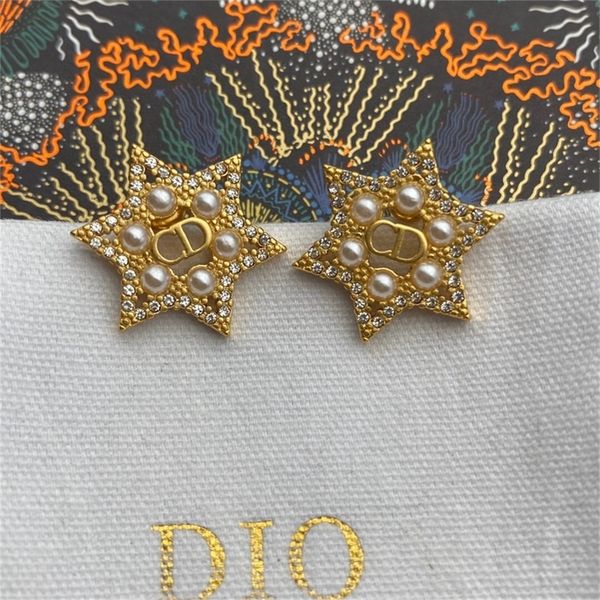 

86% off factory shopfamily new six pointed star diamond inlaid pearl female, Golden