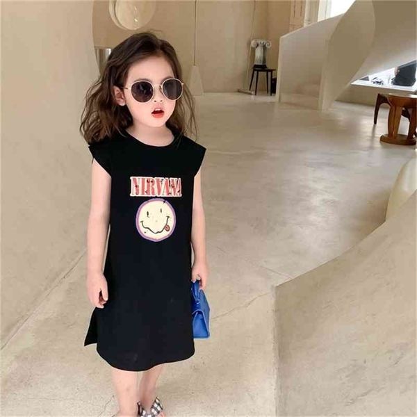 

summer arrival girls fashion letter vest dress kids printed 210528, Red;yellow