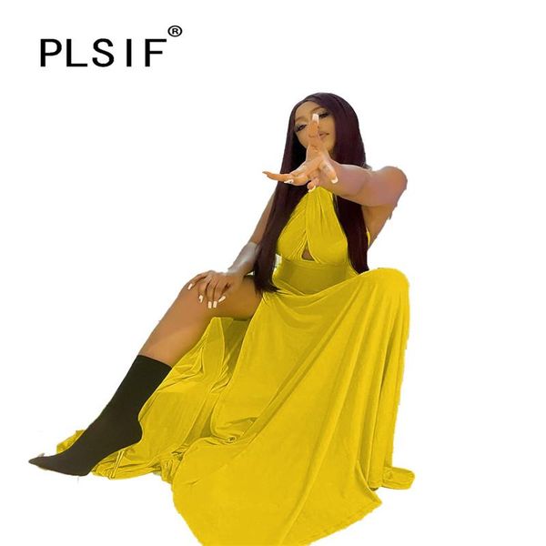 

casual dresses women sleeveless yellow long maxi dress summer beach, Black;gray