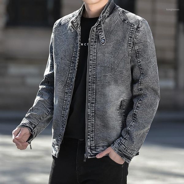 

men's jackets coat autumn and winter clothes 2021 spring leisure korean fashion denim jacket, Black;brown