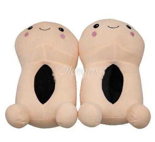 Mulheres Teddy Bear Plagus Slippers Cartoon Cute Bear House Slipper Winter Winter Furry Faux Fur Slides Mulher Penis Furry Home Indoor Y0902