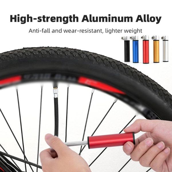 

bike pumps portable cycling mini pump aluminum alloy hand air ball tire inflator mtb mountain road 120psi for av/fv