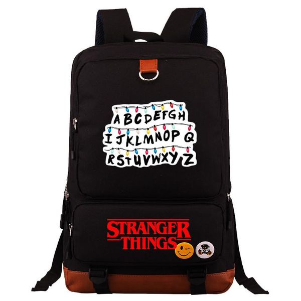 

backpack strager things boys girls school book bags women bagpack teenagers patchwork canvas men laptravel student
