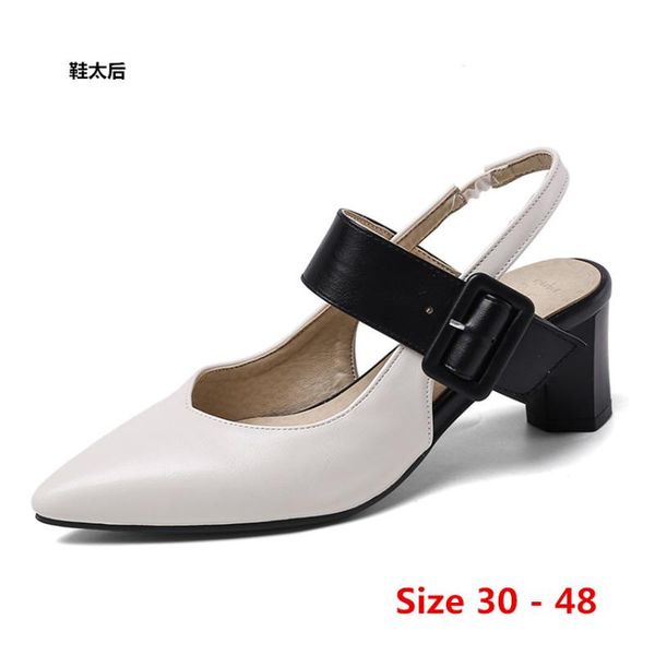 

dress shoes stiletto slingbacks women pumps high heel party wedding concise office lady heels small big size 30 - 48, Black