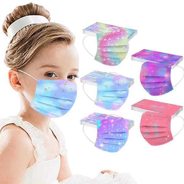 

50pcs child kids masquerade face mask for female cartoon cute party accsori fashion mouth mask party halloween gift