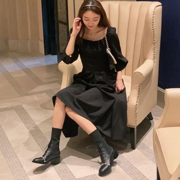 

dress shoes 2021 spring and autumn casual all-match leather boots women fashion pearl short handsome x370, Black