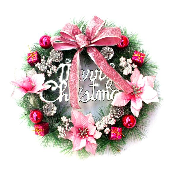 

2021 new guirland light led string merry christmas crown artificial flowers plant wall window door suspension ornament flower d0mb