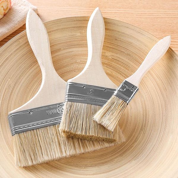 

1pcs wooden handle paint brush barbecue brush waterproof barbecue with wooden handle bbq baking gadgets tools