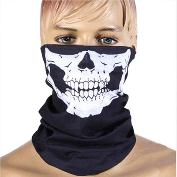 

cycling caps & masks skeleton skull bandana ski halloween neck half face mask ghost scarf bandanas sport hiking scarves, Black