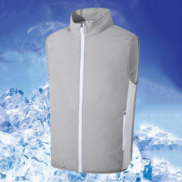 

men' tank usb fan cooling vest summer men women air conditioning cool coat 3 speeds jacket beachwear, White;black