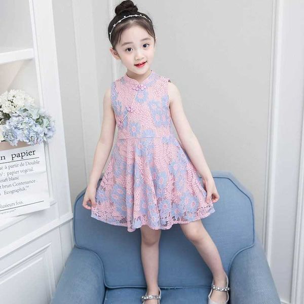 

dresses girls casual summer 2021 children's clothing girl retro chinese style dresses student fashion girls party dress 12 years, Red;yellow