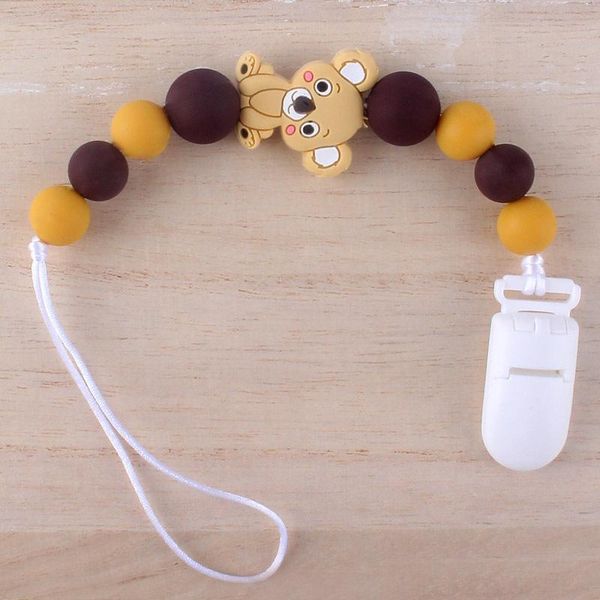 

pacifiers# silicone pacifier clip chain baby nipple holder infant dummy appease soother cartoon mini animals beads clips