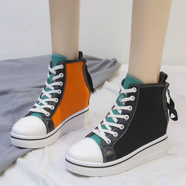 

dress shoes women casual zapatos mujer talons hauts platform woman pumps round toe canvas shoe black basic 7cm heel lace up zip