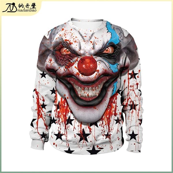 

clown digital printed couple sweater 2021 halloween night dinner party costume wb102-017, Black