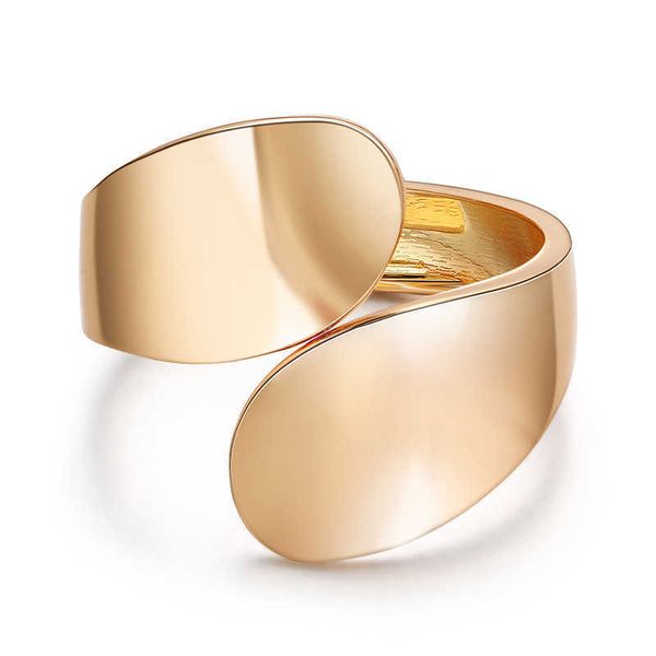 

fashion punk hiphop wide bangles bracelet for women statement alloy bangle jewelry femme accessories manchette q0719, Black