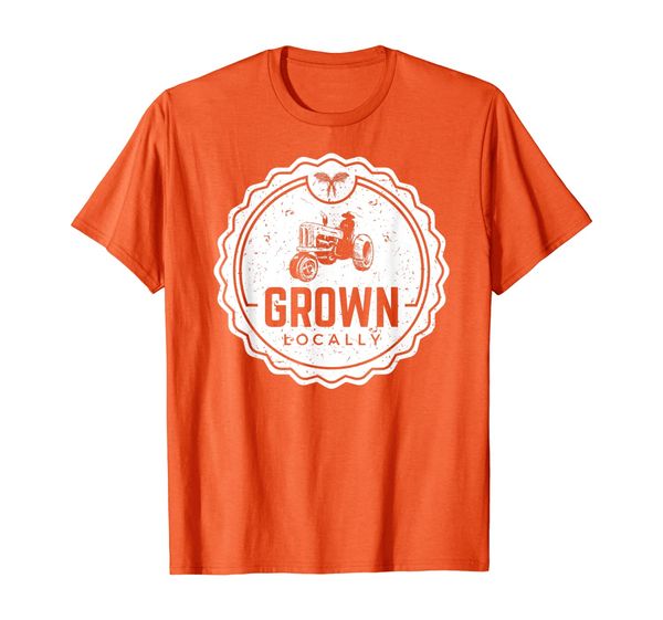 

farmer shirt grown locally retro t-shirt for gardeners, White;black