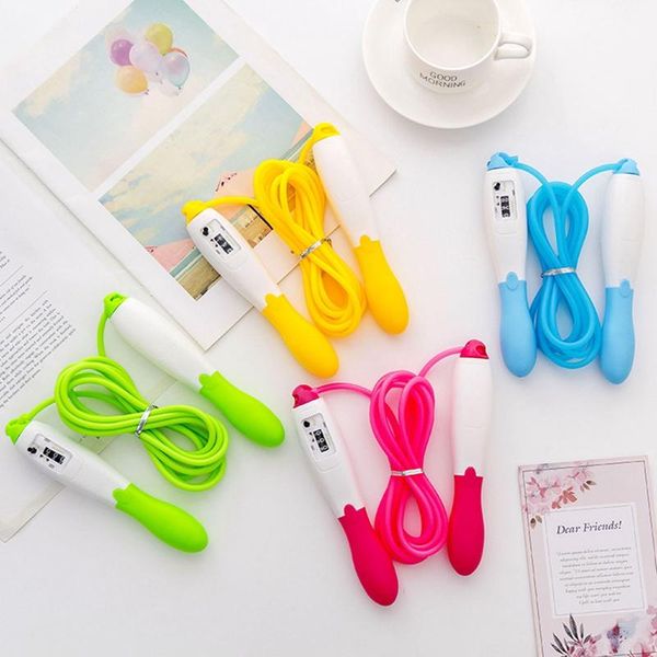 

1pcs candy color professional jump rope with counter adjustable skipping jumping rope for kids training workout equipments 195cm