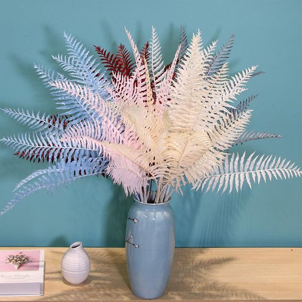 

decorative flowers & wreaths 5 fork persian leaf fern grass green plant wedding high-end hall decoration home simulation flower fake plants