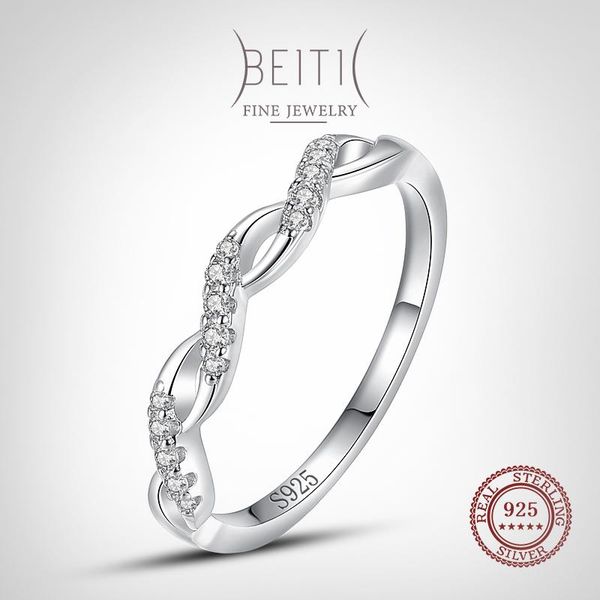 

cluster rings beitil elegant geometric design 925 sterling silver clear zircon for women hypoallergenic gift statement jewelry, Golden;silver