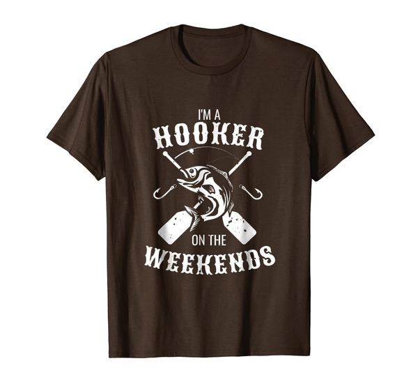 

funny i'm a hooker on the weekends carp fishing pole t shirt, White;black