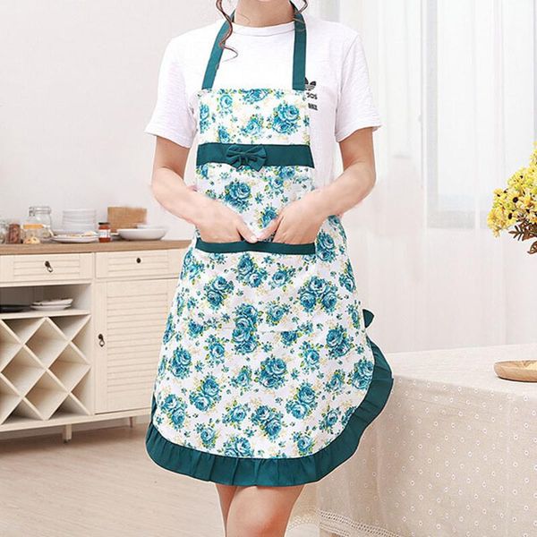

aprons kitchen waterproof cooking apron thickened women's cotton bib with pockets printed princess ladies household goods