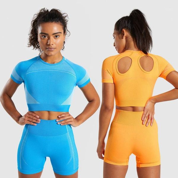 

yoga outfits sell high waist seamless knitting suit sports fitness shorts women workout set athletic 2piece sets womens running suit1, White;red
