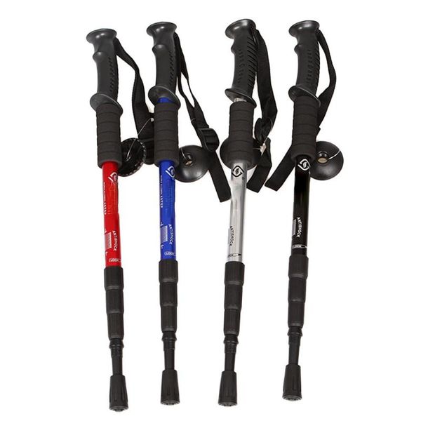 

trekking poles anti hiking walking trail stick adjustable canes 4-sections camping outdoor survival