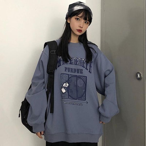 

women's hoodies & sweatshirts women hoodie loose streetwear black harajuku hoody sweatshirt clothes para letter long sleeve vintage cl