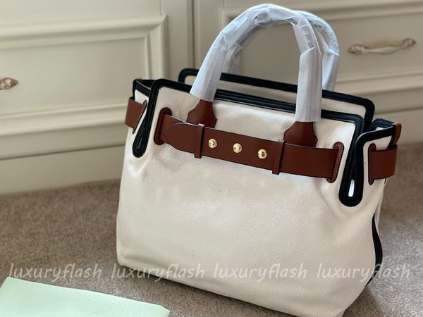 

designers tote women handbags canvas shopping bag shouler purse luxury white large capacity casual 2022 brown belt with letters