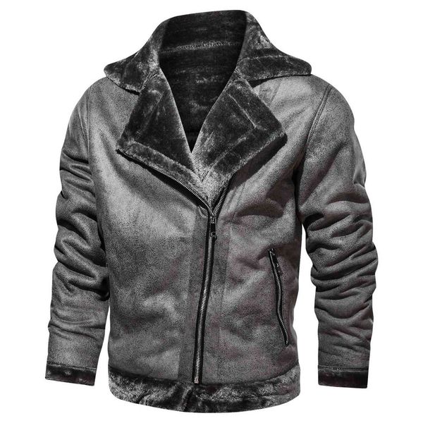 

men's coats 2021 parka fur one large warm and thiened locomotive outdoor cotton jaet, Black