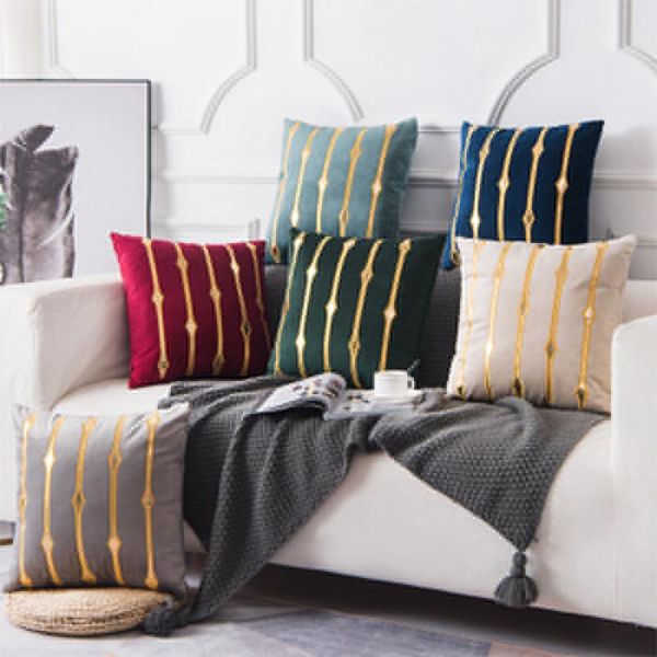 

cushion/decorative pillow cover cushion home decoration velvet stripe bronzing gold luxury year gift nordic simple