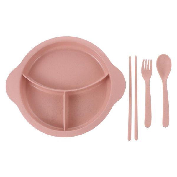 

dishes & plates 1 set wheat straw children divided assisted