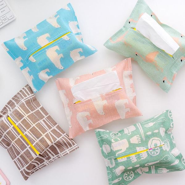 

tissue boxes & napkins h609 cotton linen zhi jin tao dai chou bag fabric car mounted box paper extraction bao
