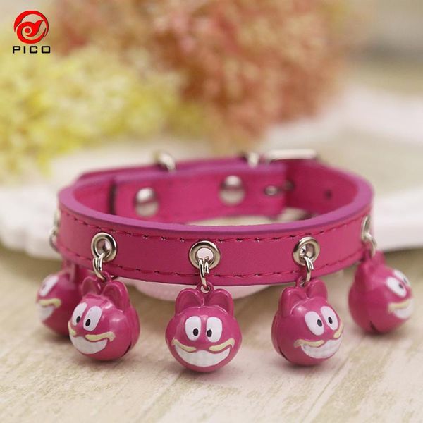 

20 styles cartoon pu leather dog accessories for small dogs puppy collar with bells cute harness pets tags for dogs zl337