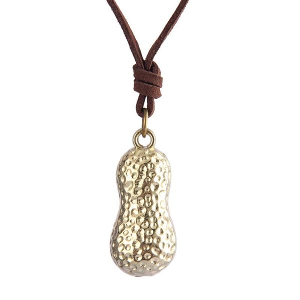 

pendant necklaces johnature alloy peanut leaves original 2021 national trend handmade necklace vintage women hangings, Silver