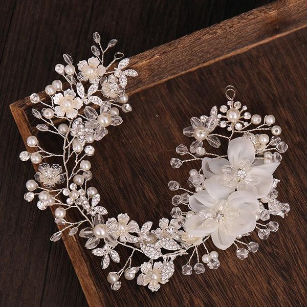 

hair clips & barrettes silver color crystal flower comb wedding accessories ornaments bridal tiara pearl combs jewelry headpiece, Golden;silver
