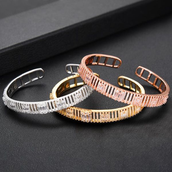 

earrings & necklace godki jimbora 3 colors open bangle ring set jewelry for women wedding cubic zircon crystal cz aretes de mujer modernos, Silver