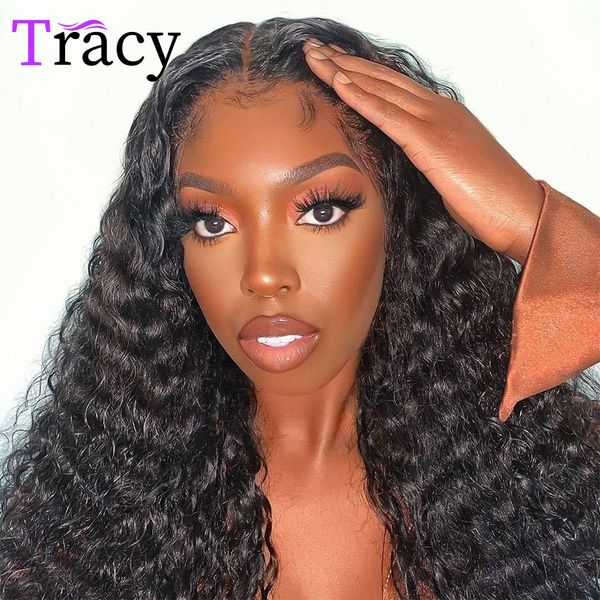 

tracy water wave lace front human hair wig 13x4x1 t-part wig with baby hair pre plucked for women malaysian remy t-part lace wig, Black