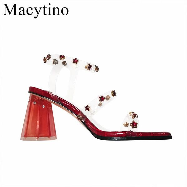 

sandals ladies pvc star shoes women high heels transparent clear classic pumps sandale femme, Black