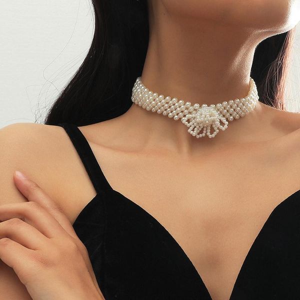 

ant angel pearl necklace for women girl gift jewelry fashion pearl choker new 2021, Silver