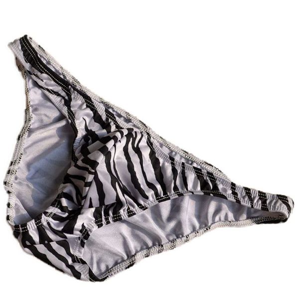 

male three-dimensional zebra print men's low waist panties, Black;white
