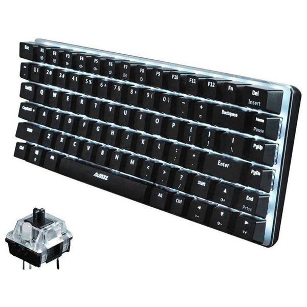 

ajazz ak33 wired gaming keyboard led backlit 82 keys usb mechanical keyboard