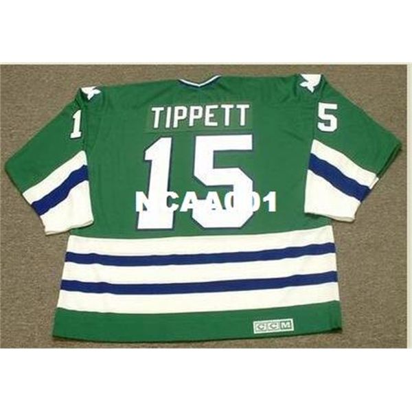 

001 #15 dave tippett hartford whalers 1983 ccm vintage retro hockey jersey or custom any name or number retro jersey, Black