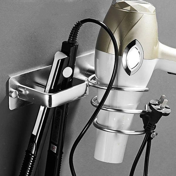 

bathroom storage & organization aluminum hair dryer rack organizer wall mount shelf hairdryer holder accessories