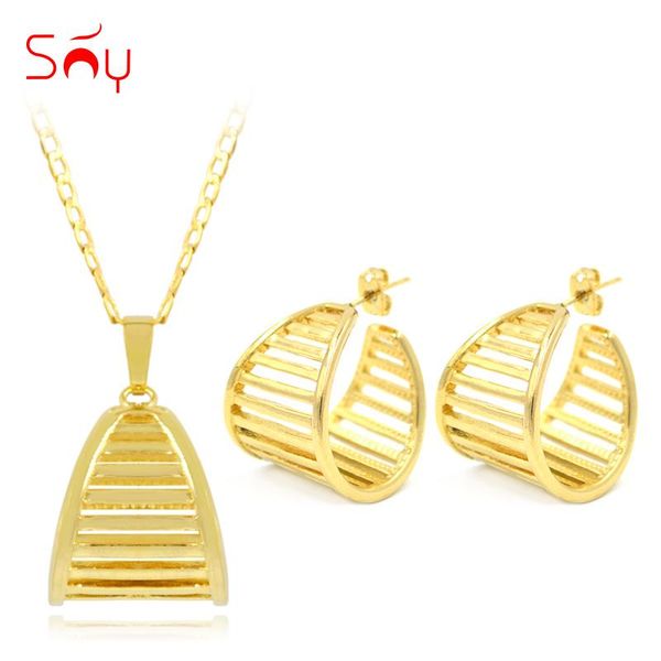 

sunny jewelry classic exquisite jewelry sets for women girls stripe earrings pendant necklace for party wedding findings, Silver