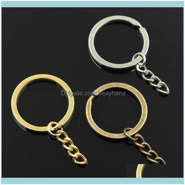 Jewelry10pcs Key Ring 3 Colors Gold Bronze Sier Color 30 мм круглый сплит металл DIY Кольца цепные кольца Оптовые капель