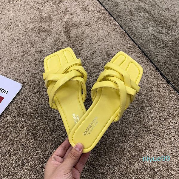 

slippers women summer 2021 woman beach shoes ladies slides designer zapatos de mujer, Black