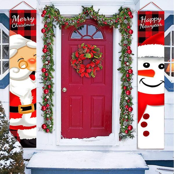 

christmas decorations hanging door banner santa clause snowman xmas ornament merry decoration for home outdoor natal year 2022