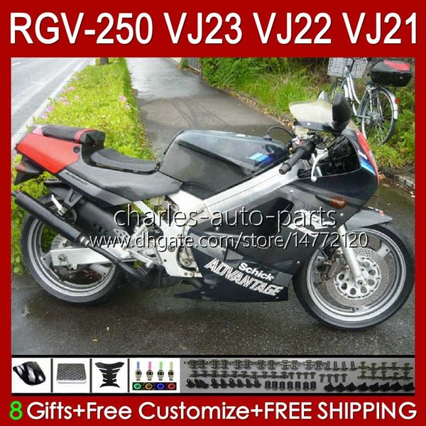 OEM-Verkleidungen für Suzuki RGV250 SAPC VJ23 RVG250 250CC VJ 23 Cowling RGV-250CC 97 98 Karosserie 107HC.29 RGV-250 Panel RGVT-250 RGVT RGV 250 CC 1997 1998 Karosserien schwarz grau