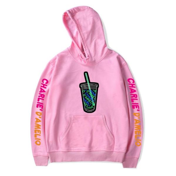

men's hoodies & sweatshirts bali clothing thin charli damelio 2021 tracksuit oversize printed logo harajuku pink/red women men, Black